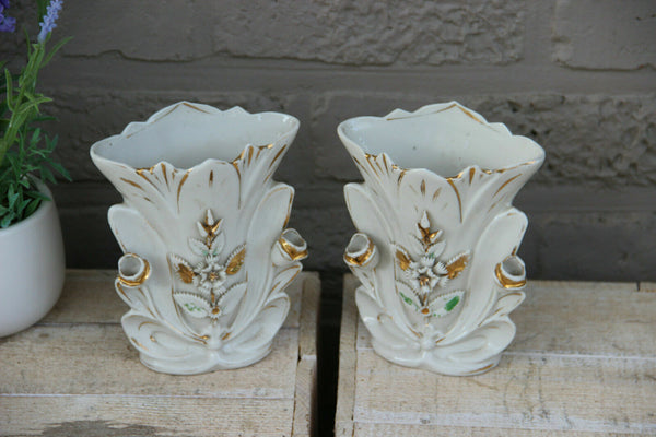 PAIR antique vieux paris porcelain vases