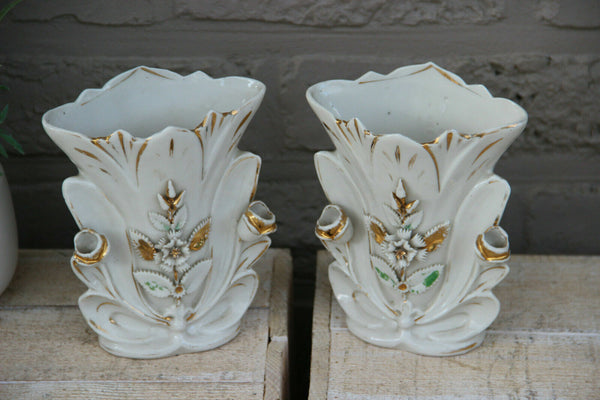 PAIR antique vieux paris porcelain vases