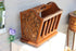 1960s Vintage wood carved oriental bird decor magazine newspaper rack holder