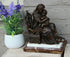 Antique French spelter bronze madonna child marble base statue religious