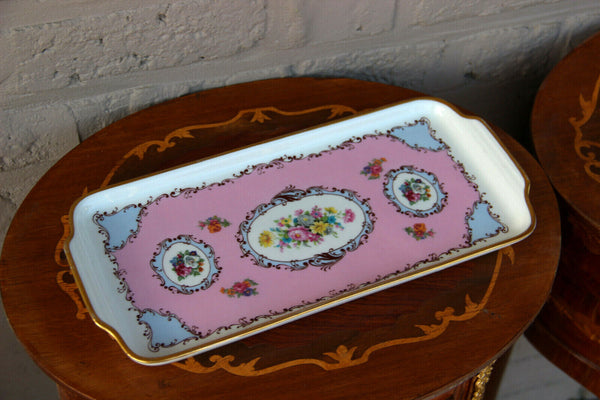 French Limoges marked porcelain presentation cake tray plate floral