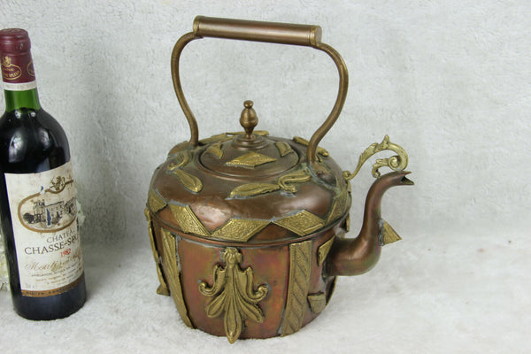 Antique rare Copper Coffee pot chicken animal form