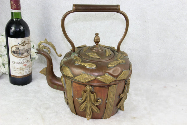 Antique rare Copper Coffee pot chicken animal form