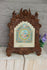 Antique Church Religious watercolour painting wood carved angel frame rare