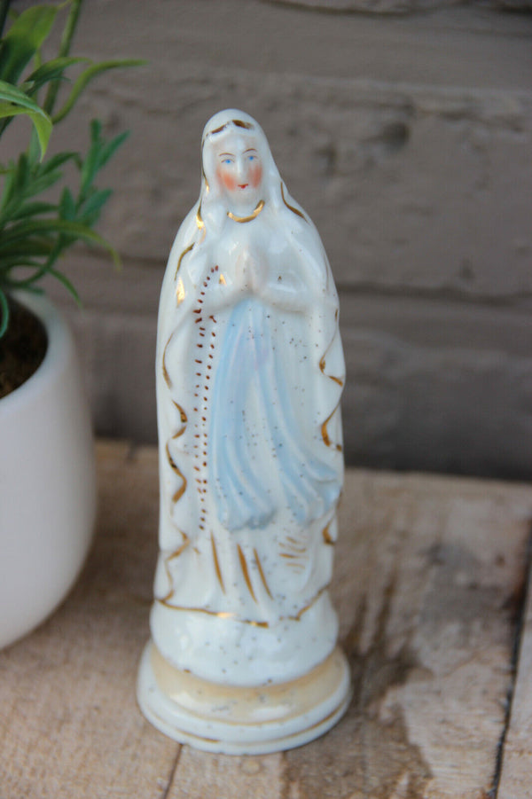 Antique French porcelain madonna figurine