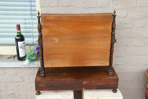 Antique english Mahogany Vanity make up dresser mirror cabinet drawers