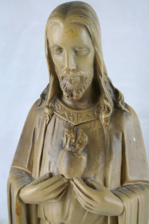 Antique French plaster chalkware Figurine Jesus Joseph figurine religious 51cm