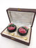 Cute French Vintage Salt pepper Condiment set faience roses in box w spoon 1960