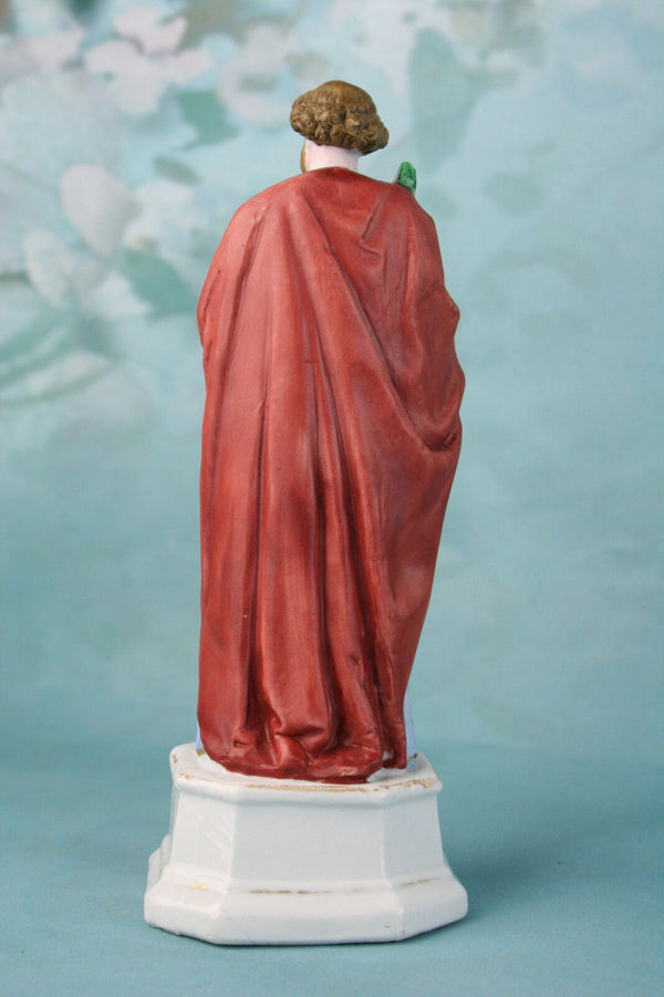 French Holy Saint Biscuit Porcelain Statue religious