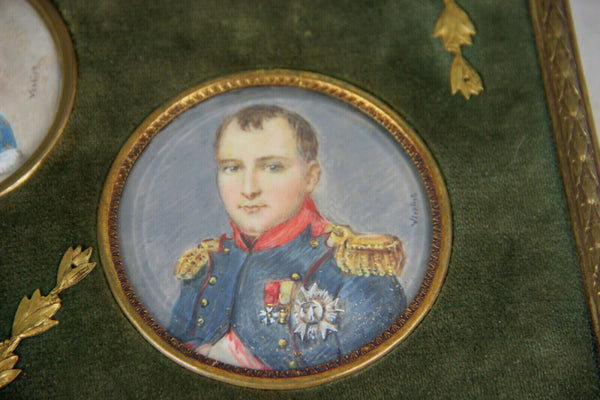 RARE antique 19thc napoleon III Miniature medaillon portrait napoleon family