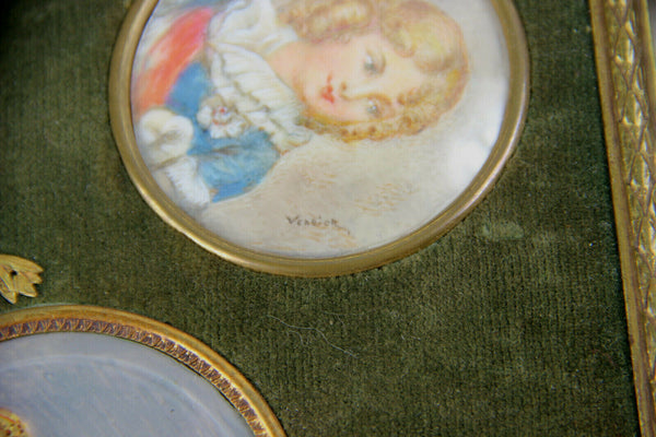 RARE antique 19thc napoleon III Miniature medaillon portrait napoleon family