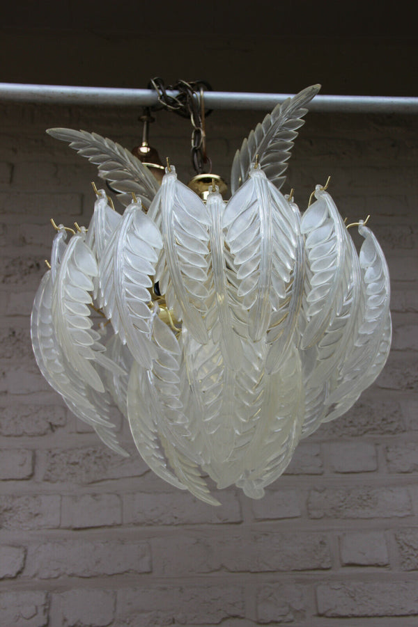 RARE italian mid century Retro chandelier vistosi leaves 1970