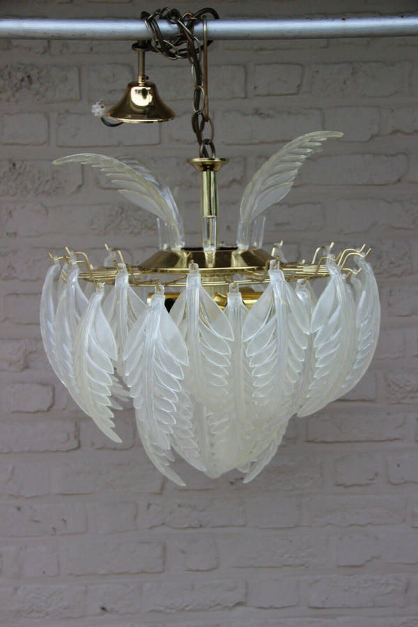 RARE italian mid century Retro chandelier vistosi leaves 1970