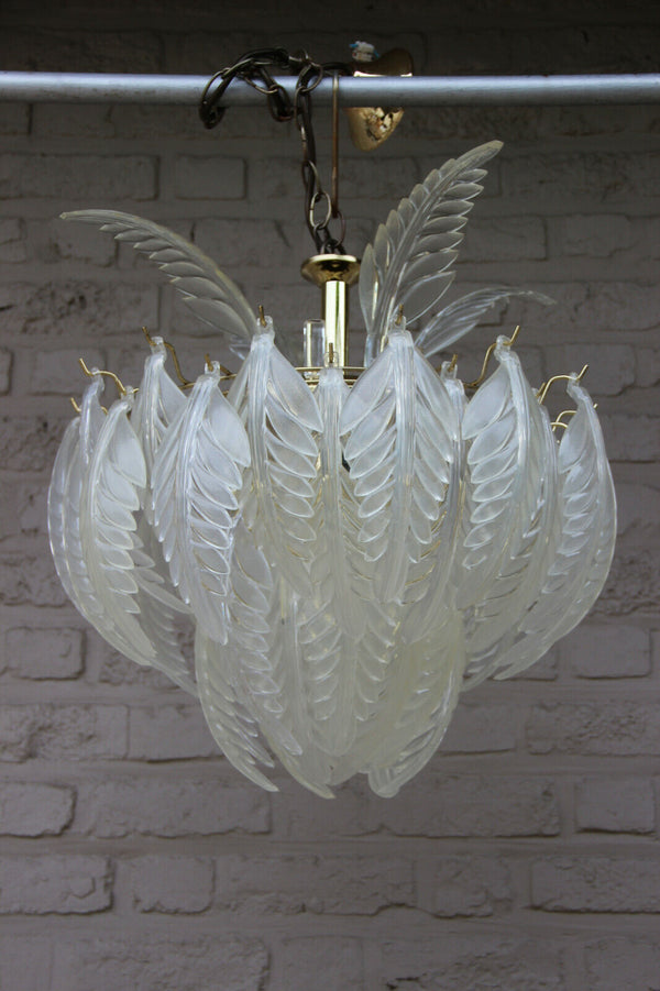 RARE italian mid century Retro chandelier vistosi leaves 1970