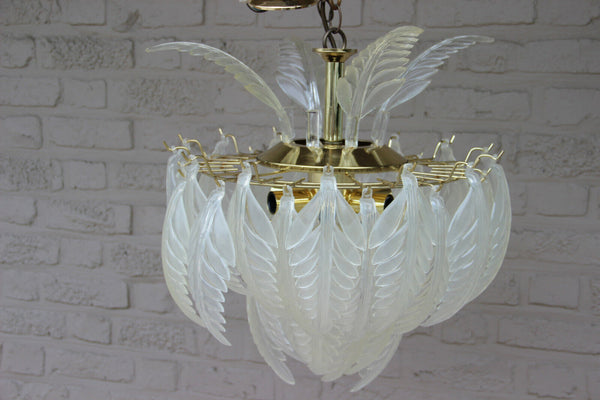 RARE italian mid century Retro chandelier vistosi leaves 1970