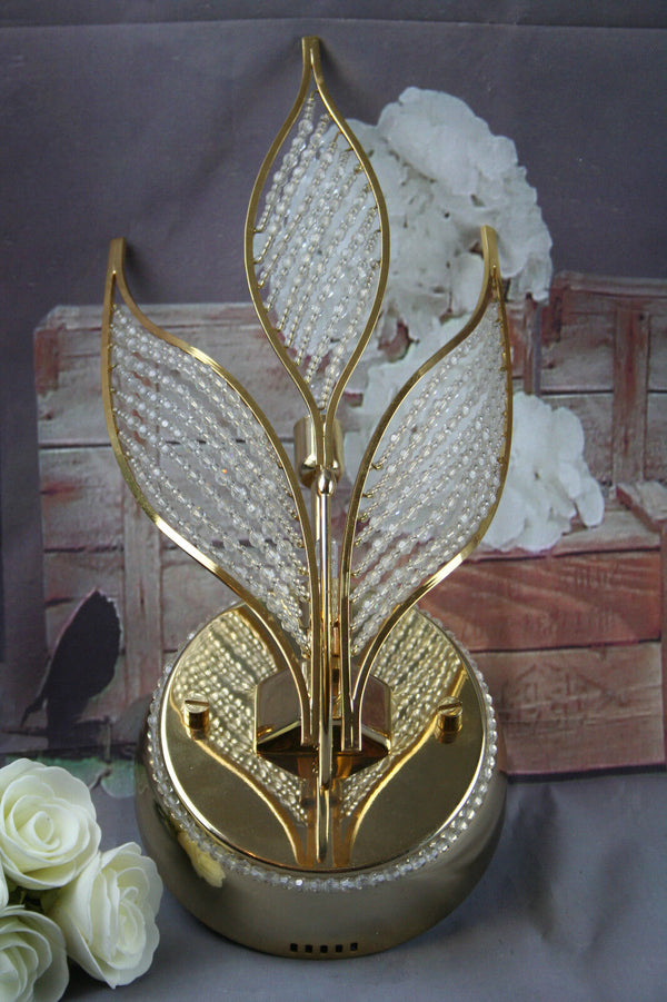 Rare Vintage Italian Wall sconce early 1980's Autumn leaves glass pearls