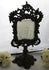 Antique Porcelain Lithophane in empire Cast iron stand Lion heads 1920's