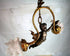 Exclusive Special Bronze angel cherub putti chandelier 2 arms brass leaves 1920