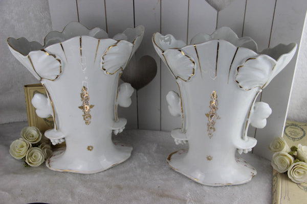 Gorgeous Antique Vieux old paris porcelain Vases romantic noble lady portraits