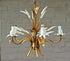 Coco chandel hollywood regency metal brass Wheat sheaf chandelier by MASCA 1950