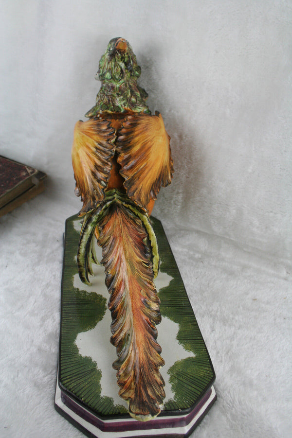 Italian XL Bassano Ceramic Faience porcelain Bird Pheasant marked 1960's