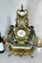 XL Bronze marble Faun putti cherub mantel clock