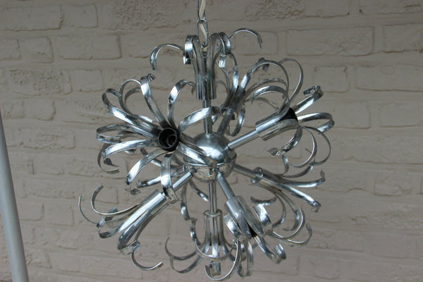 Vintage mid century Retro sputnik Sciolari design chrome chandelier