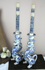 PAIR 1930  Delft pottery marked Dragon gothic  candle holders rare special pcs