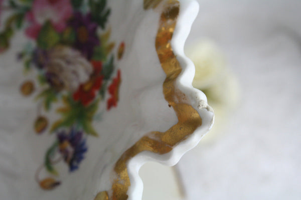 French antique Vieux paris porcelain chocolate Candy tray plate floral decor