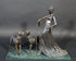 Huge XL spelter bronze lady statue dogs leash marble manner chiparus