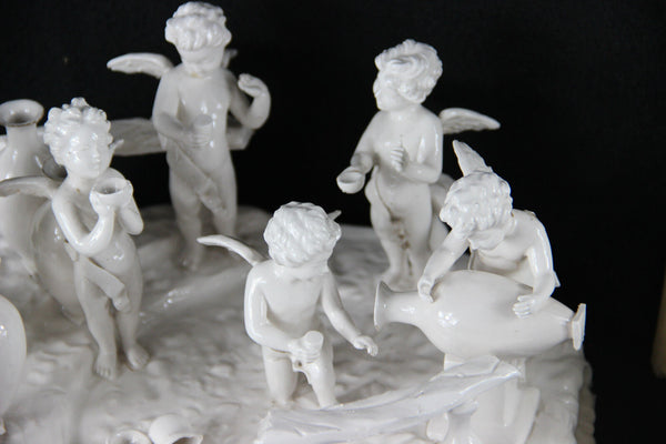 Gorgeous French Antique Bisque porcelain white putti cherubs group