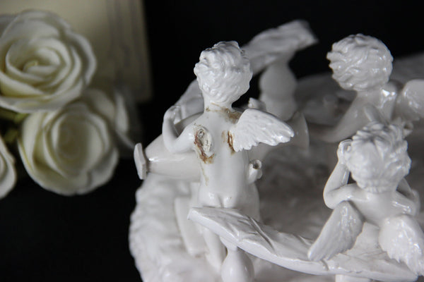 Gorgeous French Antique Bisque porcelain white putti cherubs group