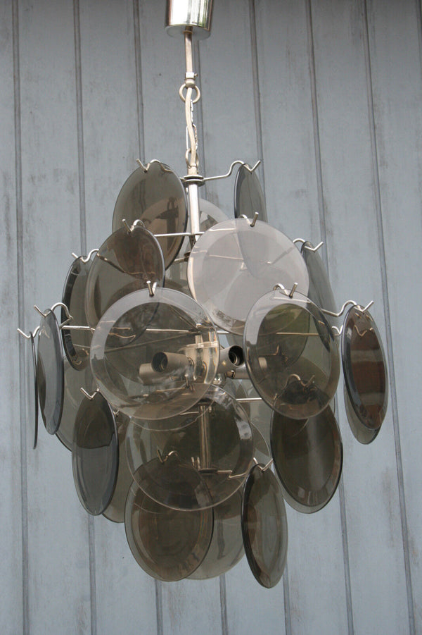 Exclusive Italian chandelier 27 discs complete attr. VISTOSI 1960's Mid-century