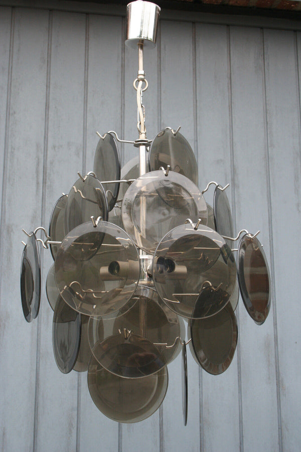 Exclusive Italian chandelier 27 discs complete attr. VISTOSI 1960's Mid-century