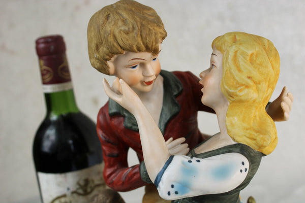 Gorgeous vintage porcelain bisque Statue boy girl 1960