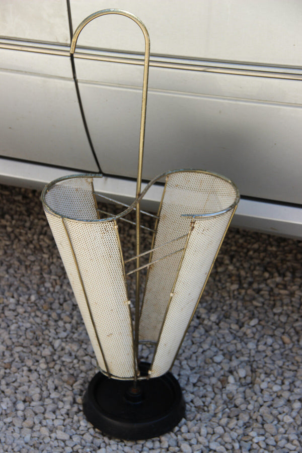 RETRO MATEGOT perforated metal White Bakelite umbrella stand holder