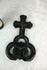 Religious wood carved crucifix cross