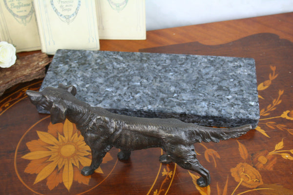 ART deco 1930 French Bronze Dog german sheperd  marble base