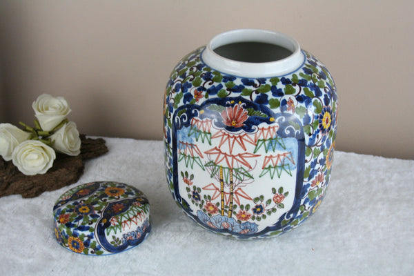 Gorgeous  makkum tichelaar pottery floral tobacco lidded jar marked