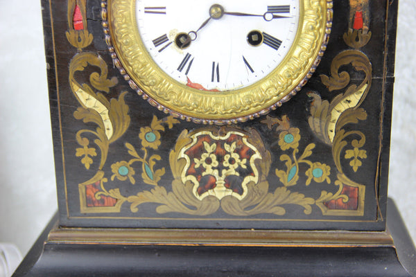 Antique French NAPOLEON III mantel clock inlaid 1880