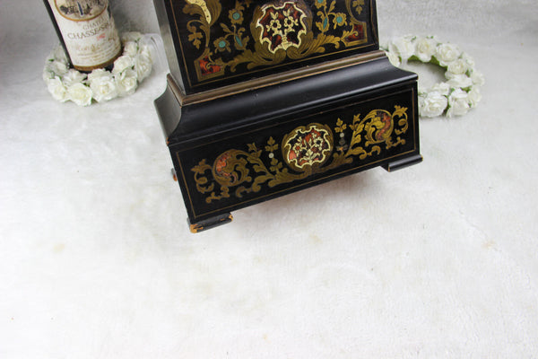 Antique French NAPOLEON III mantel clock inlaid 1880