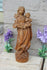 Vintage 1970 Wood carved madonna child figurine statue religious