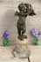 Antique 19th CLODION Signed Bronze putti angel with chicken marble base statue