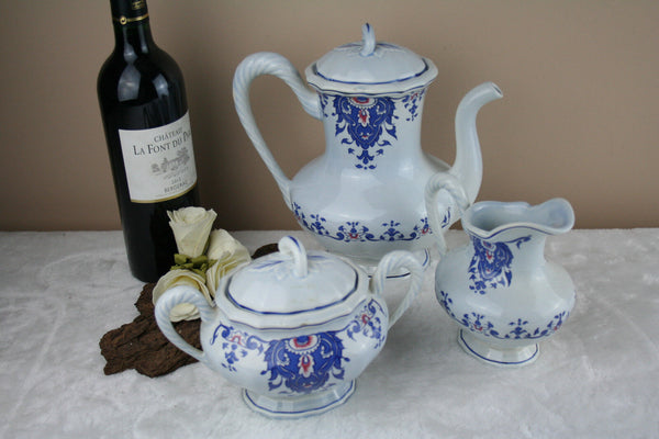 60's VTG French ROUEN signed pottery tea coffee set