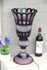 XXL Amethyst purple Bohamia 2 parts crystal glass cut vase centerpiece 1960