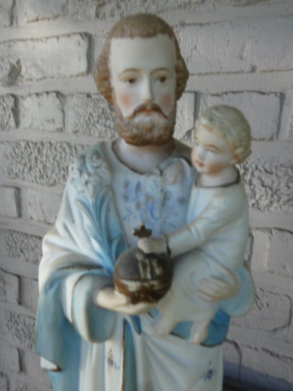 Antique german GRAFENTHAL marked porcelain saint joseph statue