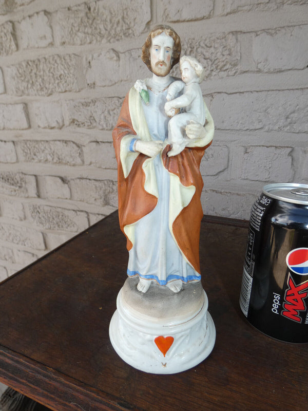 Vintage vieux paris porcelain saint joseph figurine statue