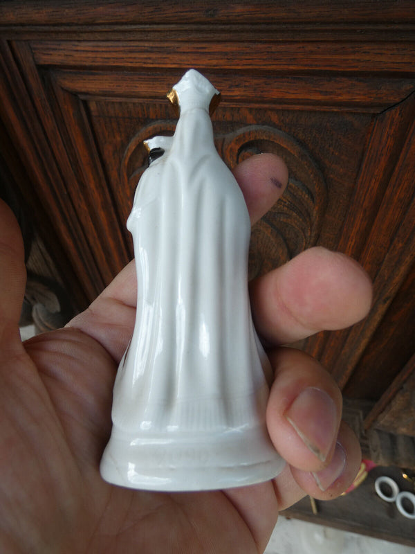 Antique old brussels porcelain notre dame de hal black madonna miniature statue