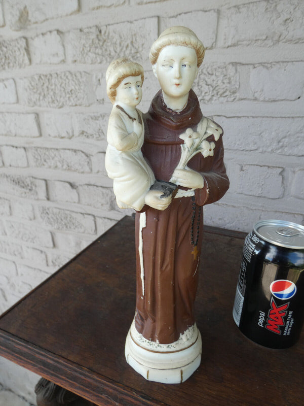 Antique German bisque porcelain saint anthony statue figurine