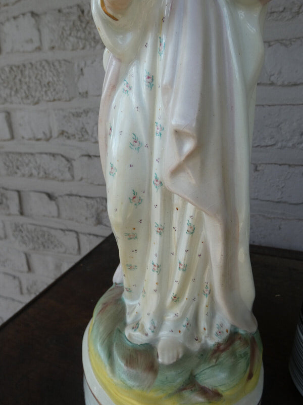 Antique  vieux paris porcelain MAdonna child  figurine statue religious